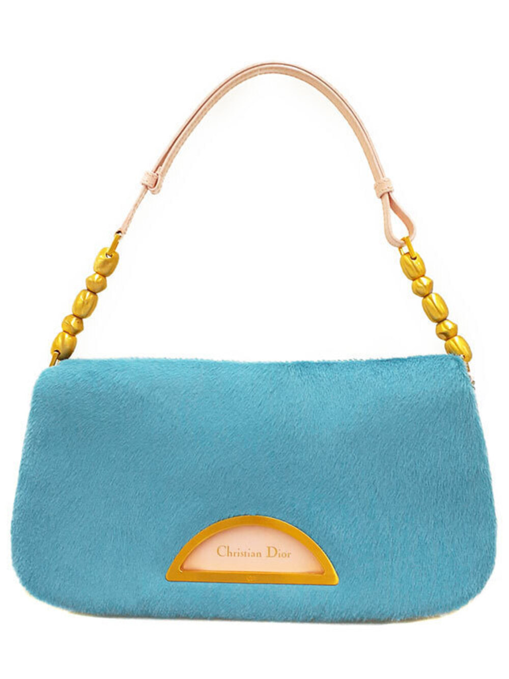 Christian Dior Malice Pearl Bag John Galliano era blue pony hair
